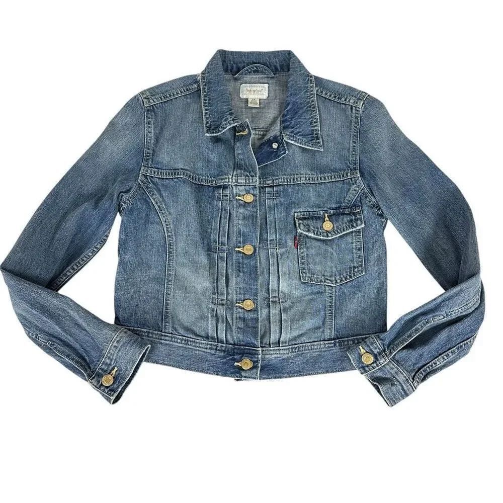 Levis Women’s Denim Jacket Large Type III Jean Trucker White Label